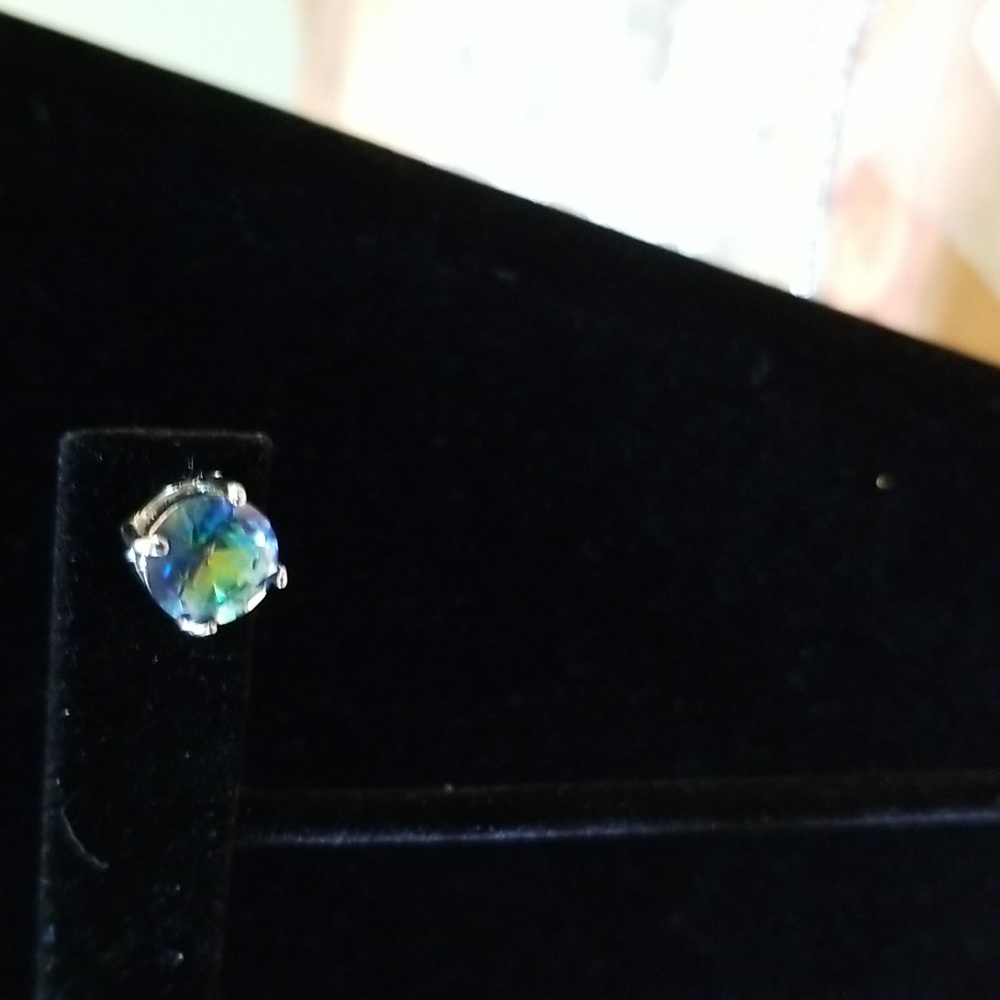 Blue/green/purple mystic topaz earrings